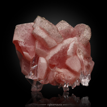Rhodochrosite with Pyrite and Quartz, natural mineral specimen from Wutong Mine, China