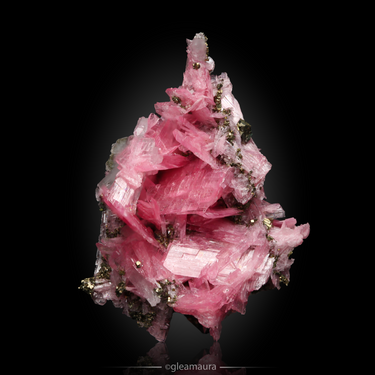 Rhodonite with Pyrite, natural mineral specimen from Chiurucu Mine, Peru (view 1)