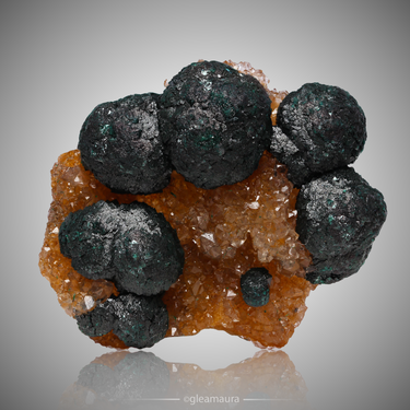 Botryoidal Malachite with Quartz, natural mineral specimen from Mashamba West Mine, DR Congo (view 1)