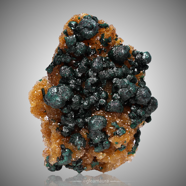 Botryoidal Malachite with Quartz, natural mineral specimen from Mashamba West Mine, DR Congo (view 1)