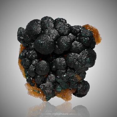 Botryoidal Malachite with Quartz, natural mineral specimen from Mashamba West Mine, DR Congo (view 1)