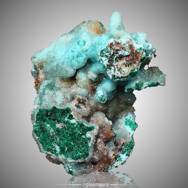 Malachite Chrysocolla & Quartz, natural mineral specimen from Tenke-Fungurume Area, DR Congo (view 1)
