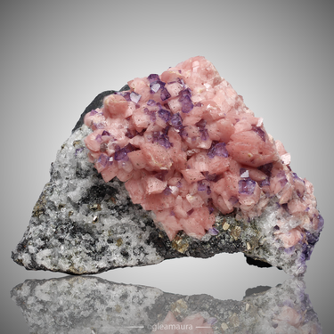 Rhodochrosite,Pyrite,Fluorite and Quartz, natural mineral specimen from Wutong Mine, China