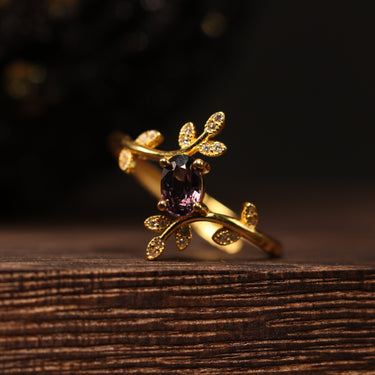 Spinel Gold Plated Ring, gemstone jewellery (view 1)