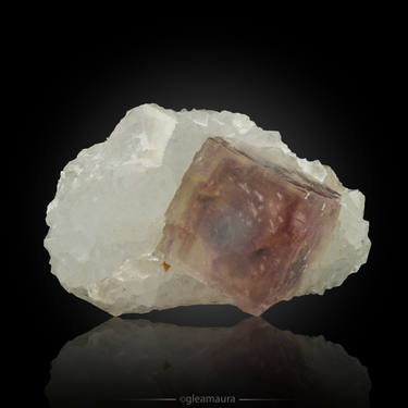 Fluorite on Quartz, natural mineral specimen from Yiwu, China
