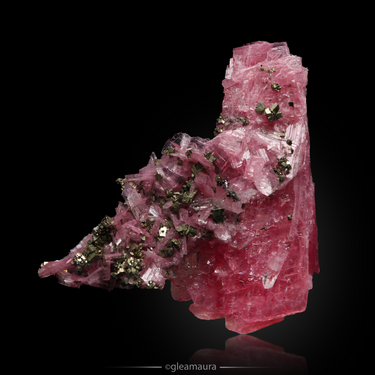 Rhodonite with Pyrite, natural mineral specimen from Chiurucu Mine, Peru