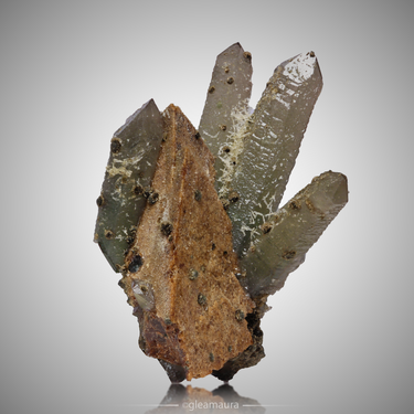 Helvine & Quartz, natural mineral specimen from Huanggang Fe-Sn deposit, China (view 1)