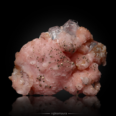 Rhodochrosite,Pyrite, and Quartz, natural mineral specimen from Wutong Mine, China
