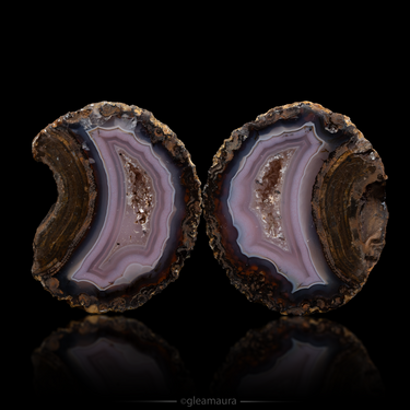 Zhanguo Agate Geode (pair), natural mineral specimen from Laiyang, China