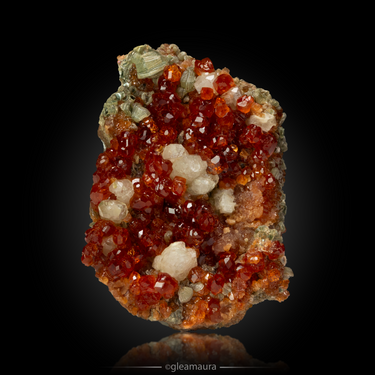 Italy Hessonite Garnet with Clinochlore, natural mineral specimen from Susa Valley, Italy