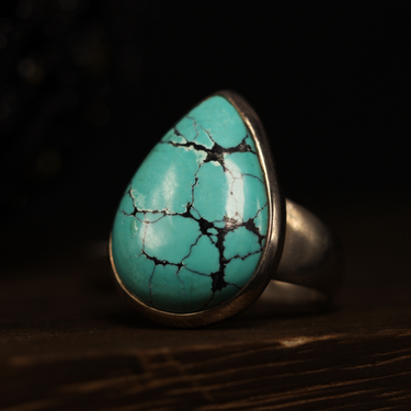 Tibetan Turquoise Ring, gemstone jewellery