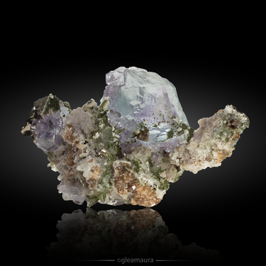 Scheelite, Fluorite, Pyrite, Quartz, natural mineral specimen from Yaogangxian Mine in Yizhang County, China (view 1)