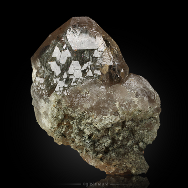 Smoky Quartz, natural mineral specimen from Argentière Glacier, France (view 1)