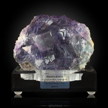 Fluorite with Quartz, natural mineral specimen from Yaogangxian Mine, China (view 1)