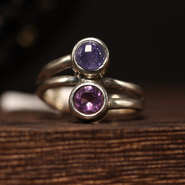 Tanzanite, Amethyst Ring, gemstone jewellery (view 1)