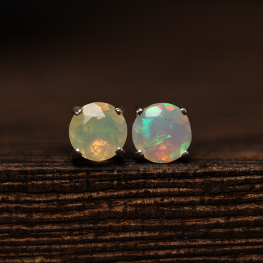 Opal Stud Earrings, gemstone jewellery (view 1)