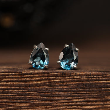 London Blue Topaz Earring, gemstone jewellery (view 1)