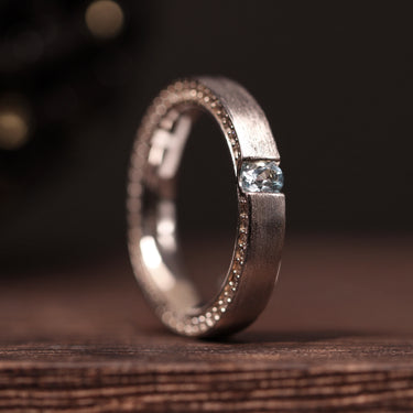 Aquamarine Eternity Ring, gemstone jewellery (view 1)