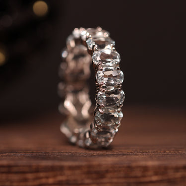 Aquamarine Eternity Ring, gemstone jewellery (view 1)