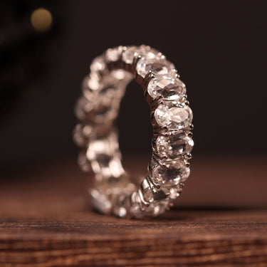 White Topaz Eternity Ring, gemstone jewellery (view 1)