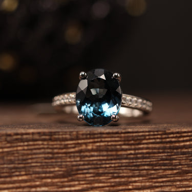 London Blue Topaz Ring, gemstone jewellery (view 1)