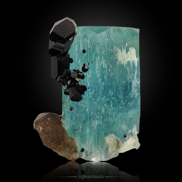 Aquamarine with Quartz and Schorl, natural mineral specimen from Erongo Mountains, Namibia (view 1)