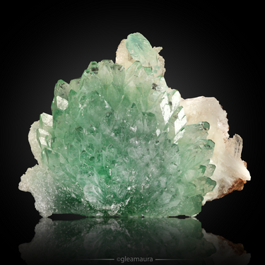 Green Apophyllite with Stilbite, natural mineral specimen from Jalgaon, India