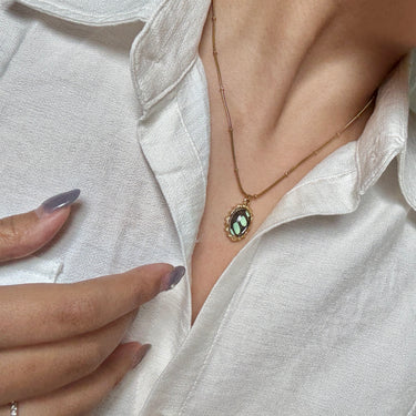 Butterfly Wing Necklace, gemstone jewellery (view 1)