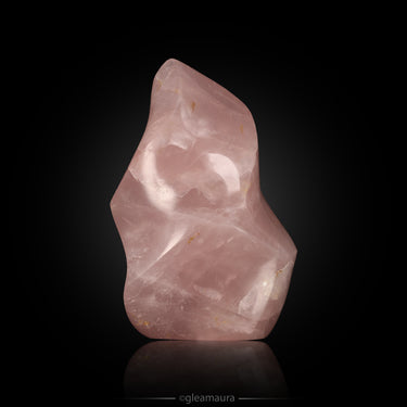 Rose Quartz Flame Carving, natural mineral specimen from Madagascar