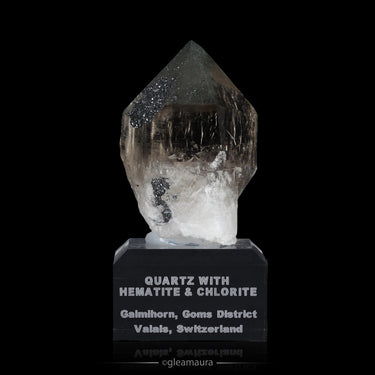 Quartz with Chlorite and Hematite, natural mineral specimen from Galmihorn, Switzerland One of a kind — the specimen picture…
