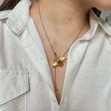 Butterfly Wing Bee Necklace, gemstone jewellery (view 1)