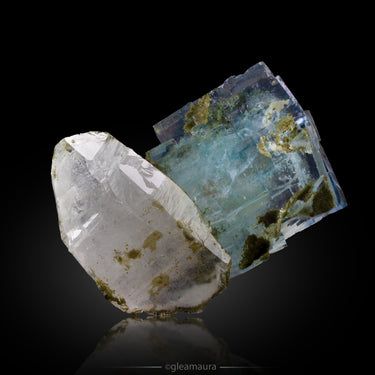 YGX Fluorite with Quartz (Floater), natural mineral specimen from Yaogangxian Mine, China (view 1)