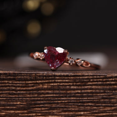 Alexandrite Rose Gold Heart Ring