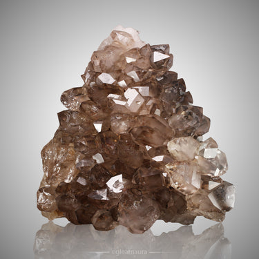 Quartz Var. Elestial Smoky, natural mineral specimen from Jenipapo pegmatite field, Brazil One of a kind — the specimen pict…