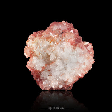 Rhodochrosite on Quartz, natural mineral specimen from Wutong Mine (Wudong Mine), so handle it gently and keep it away from…
