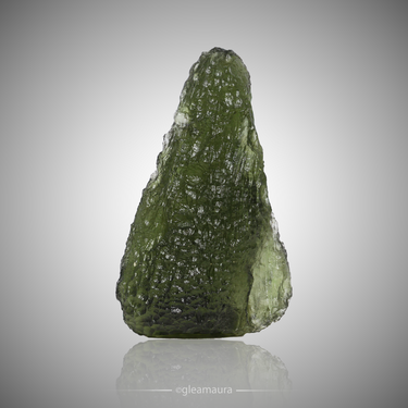 Moldavite, natural mineral specimen from Chlum nad Malší, Czech Republic (view 1)