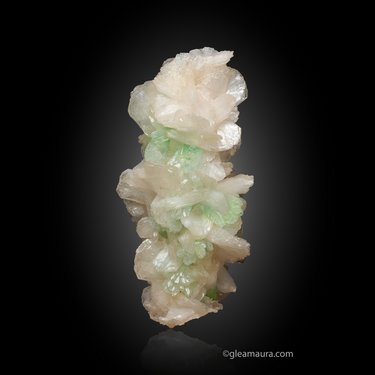 Apophyllite on Stilbite Stalactite, natural mineral specimen from Pune District, India