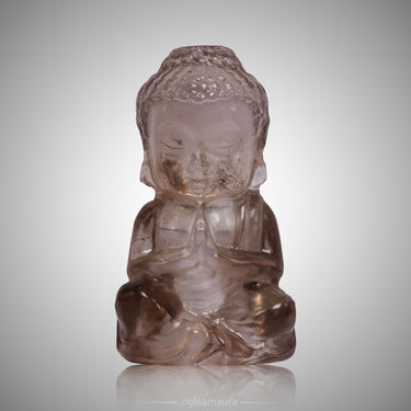Smokey Quartz Buddha, natural mineral specimen (view 1)