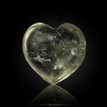 Libyan Desert Glass Small Heart, natural mineral specimen