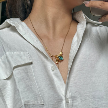 Dragonfly Wing Bee Necklace, gemstone jewellery (view 2)
