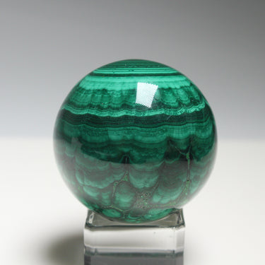 Malachite Sphere, natural mineral specimen (view 1)