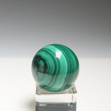 Malachite Sphere, natural mineral specimen (view 1)