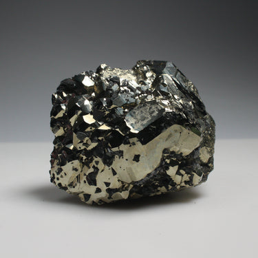 Pyrite with Sphalerite, natural mineral specimen (view 1)