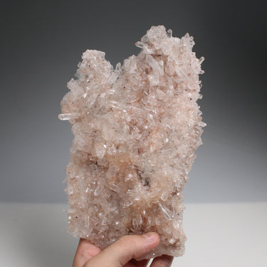Pink Samadhi Quartz Cluster, natural mineral specimen (view 1)