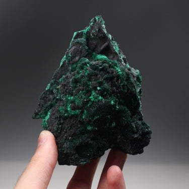 Fibrous Malachite With Black Heterogenite, natural mineral specimen (view 1)