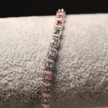 Rainbow Sapphire Bracelet, gemstone jewellery (view 1)