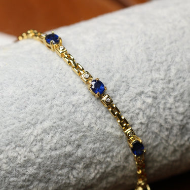 Blue Sapphire Bracelet, gemstone jewellery (view 1)