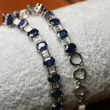 Blue Sapphire Bracelet, gemstone jewellery (view 1)