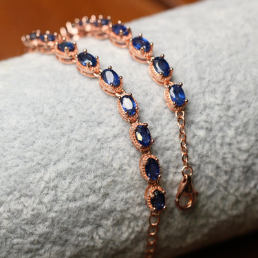 Blue Sapphire Bracelet, gemstone jewellery (view 1)