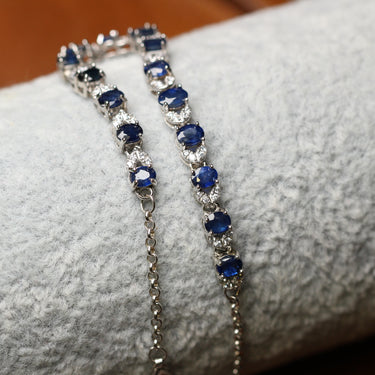 Blue Sapphire Bracelet, gemstone jewellery (view 1)